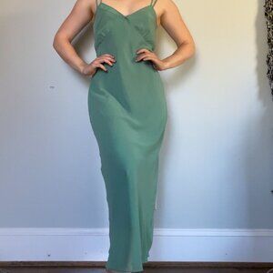 J Crew Double layered Maxi Slip Dress with Button Details